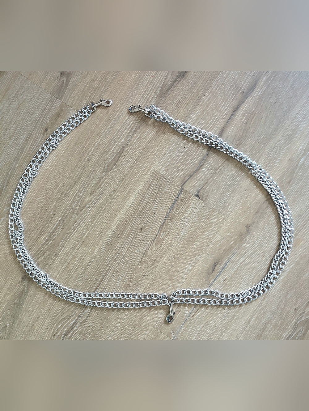 Hot Topic Silver Double Layer Chain Belt